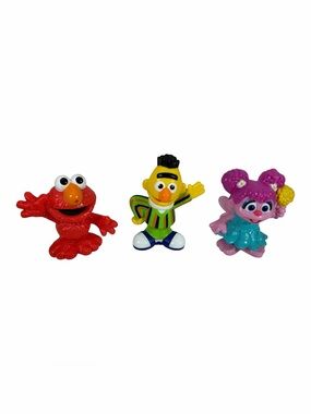 Sesame Street 3” Figures Set of 3 Elmo Bert Abby